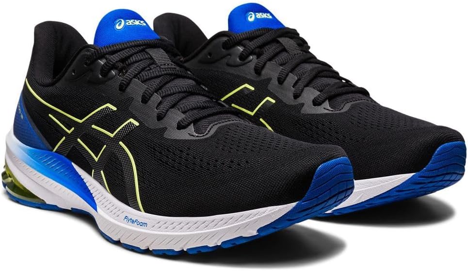 ASICS GT 1000 12 Mann Laufschuhe Blau Orange, Black Glow Yellow
