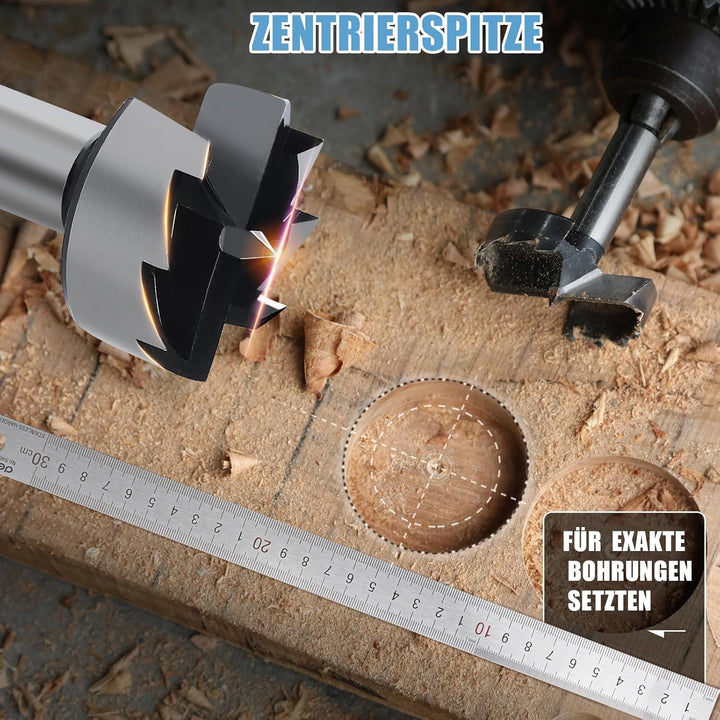 Forstnerbohrer 100mm für Holz, Forstner Bits durchmesser 100mm, Länge 150mm mit 12mm Sechskant Schaf