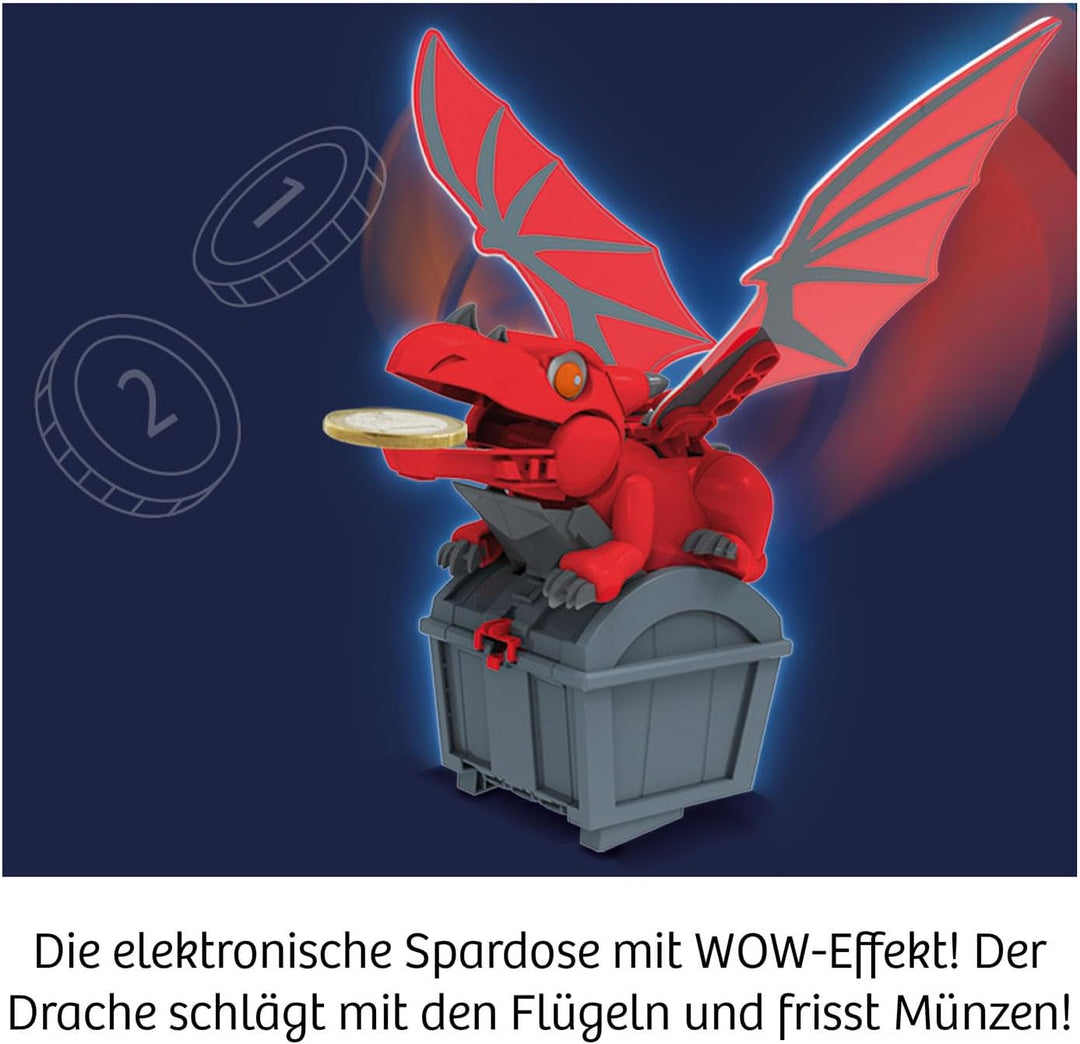 KOSMOS 621360 Fun Science Drachen-Tresor, elektronische Drachen Spardose, Experimentierkasten zu Mec