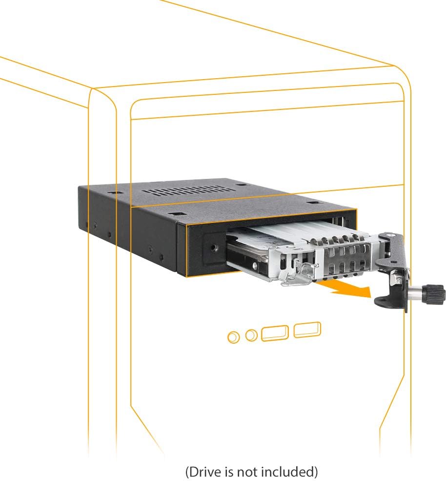 ICY DOCK SATA/SAS Hot Swap Wechselrahmen für 2,5 Zoll (6,4cm) SSD/HDD - Vollmetall mit Thumbscrew To