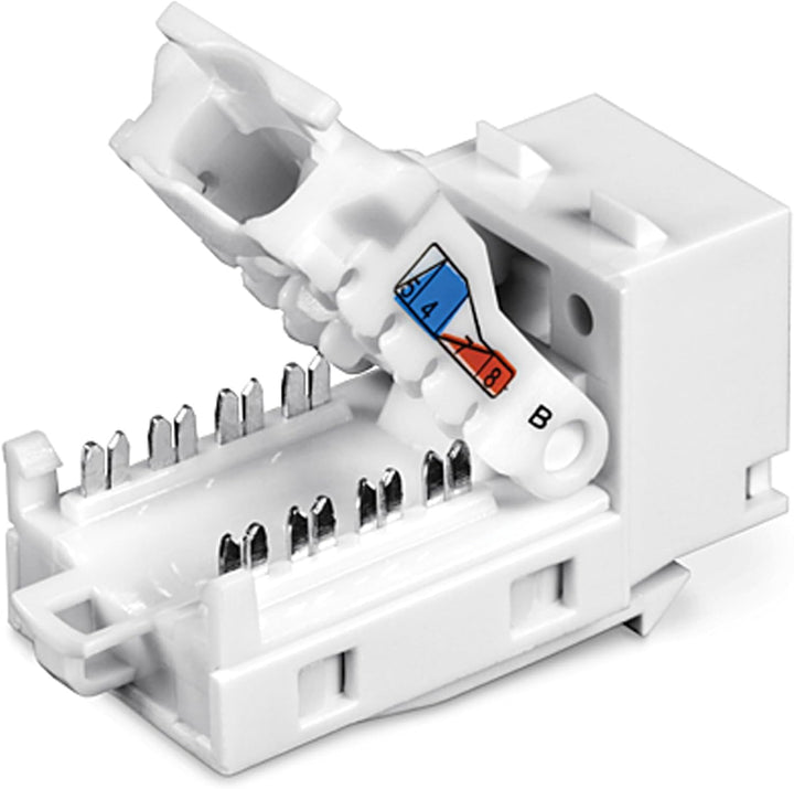 TRENDnet Kat6 Keystone Jack – 50er-Pack, 90° Winkelanschlussdesign, Farbcodierte Beschriftung für di