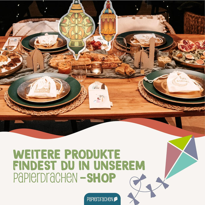 Papierdrachen Mobile Kalender zum Ramadan - Moschee - zum selbst Basteln - Geschenk - Dekoration - L
