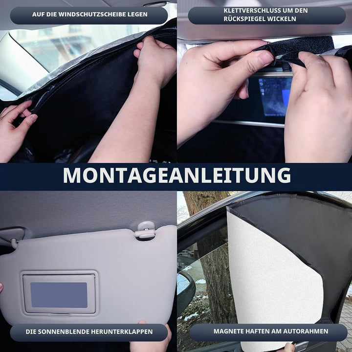 ZATOOTO Sonnenschutz für VW T5 T6 Frontscheibe &amp; Seitenfenster, Magnetisch | 3 Stück, Thermomatte VW