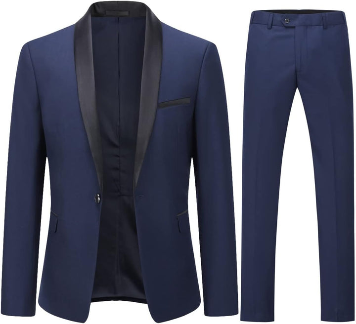 YOUTHUP Anzug Herren Anzug Slim Fit 2 Teilig Anzüge Schalkragen Herrenanzug für Hochzeit Business XS