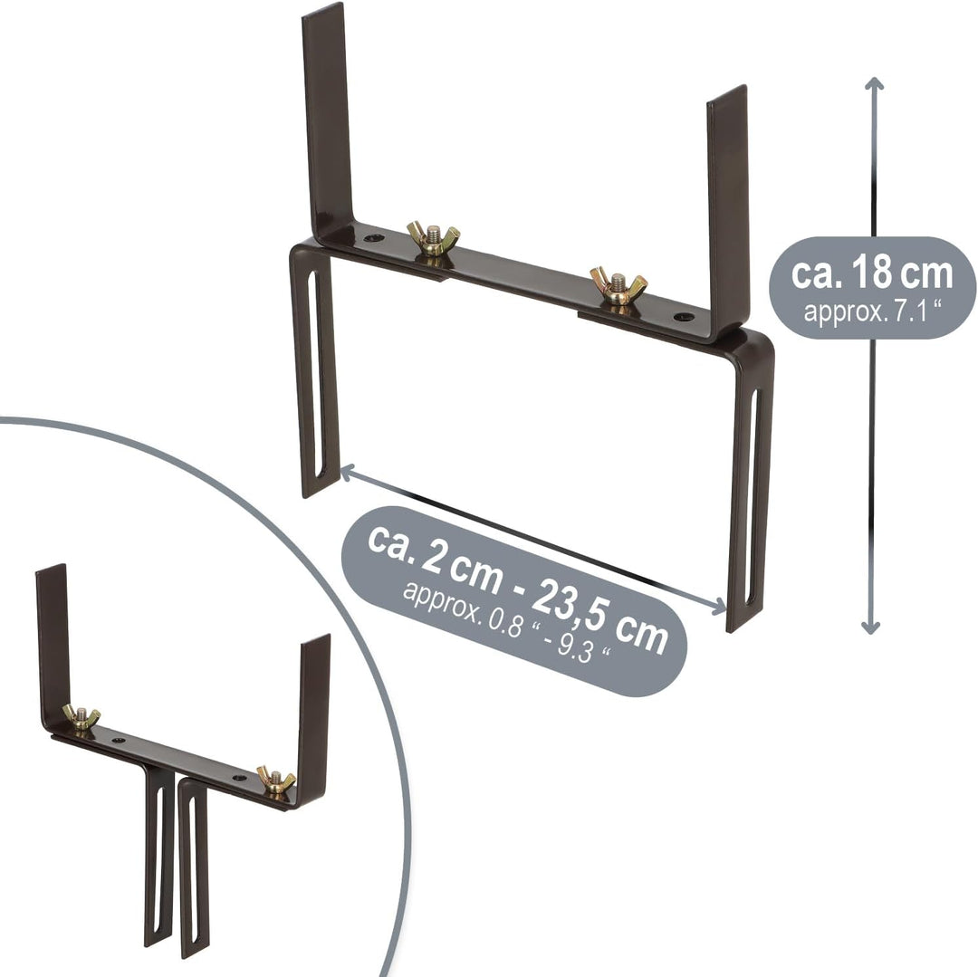 com-four® 8X Blumenkastenhalter für Balkon-Brüstungen und Geländer - Flexible Befestigung aus Metall