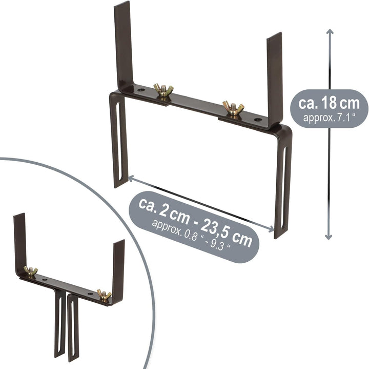 com-four® 16x Blumenkastenhalter für Balkon-Brüstungen und Geländer - Flexible Befestigung aus Metal