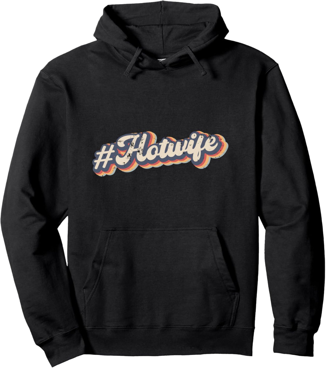 Hotwife Best Wife Vintage Rainbow Pullover Hoodie