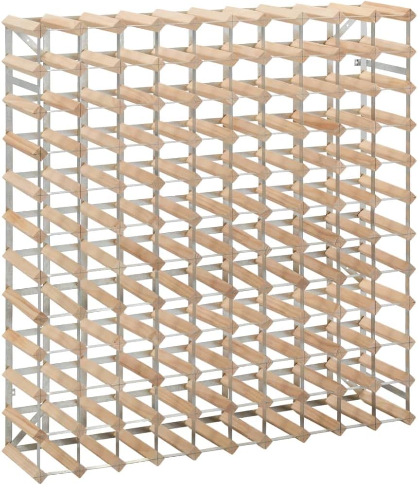 vidaXL Kiefernholz Massiv Weinregal für 120 Flaschen Modern Flaschenregal Flaschenständer Weinschran