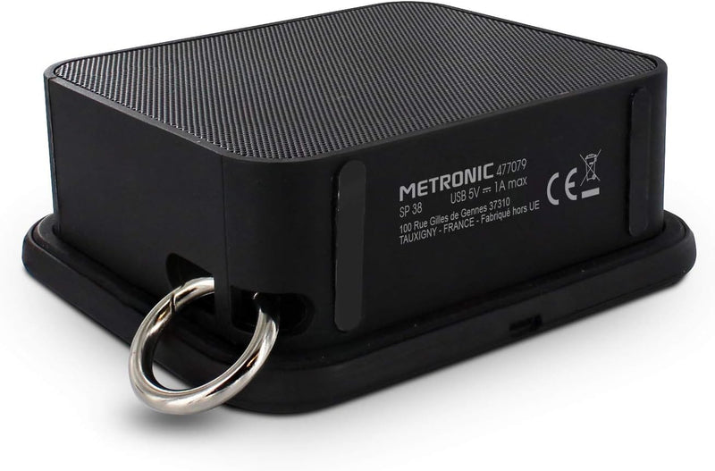 Metronic Tragbarer Bluetooth Lautsprecher-kabellose Ladevorrichtung, Schwarz, 477079 6W + Ladegerät,