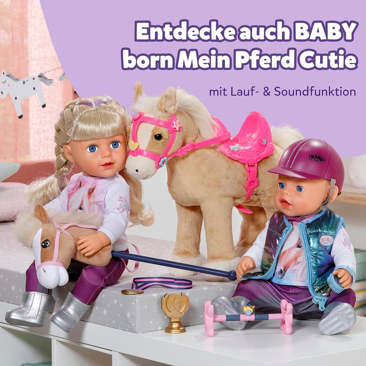 BABY Born Hobby Horsing Set - Puppenset mit Steckenpferd & Zubehör - Hochwertiges Puppenzubehör - Fü