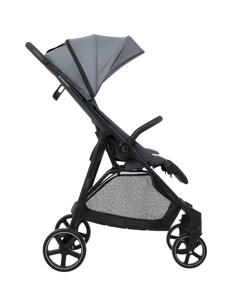 Kikkaboo Kinderwagen, Buggy Alexa 22 kg faltbar, Rückenlehne verstellbar, Gurt grau, grau