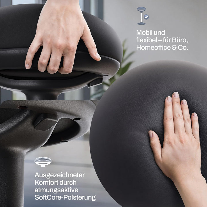Bürohocker ergonomisch [Zertifiziert] 2in1 Sitzhocker & Stehhocker höhenverstellbar | Ergonomischer