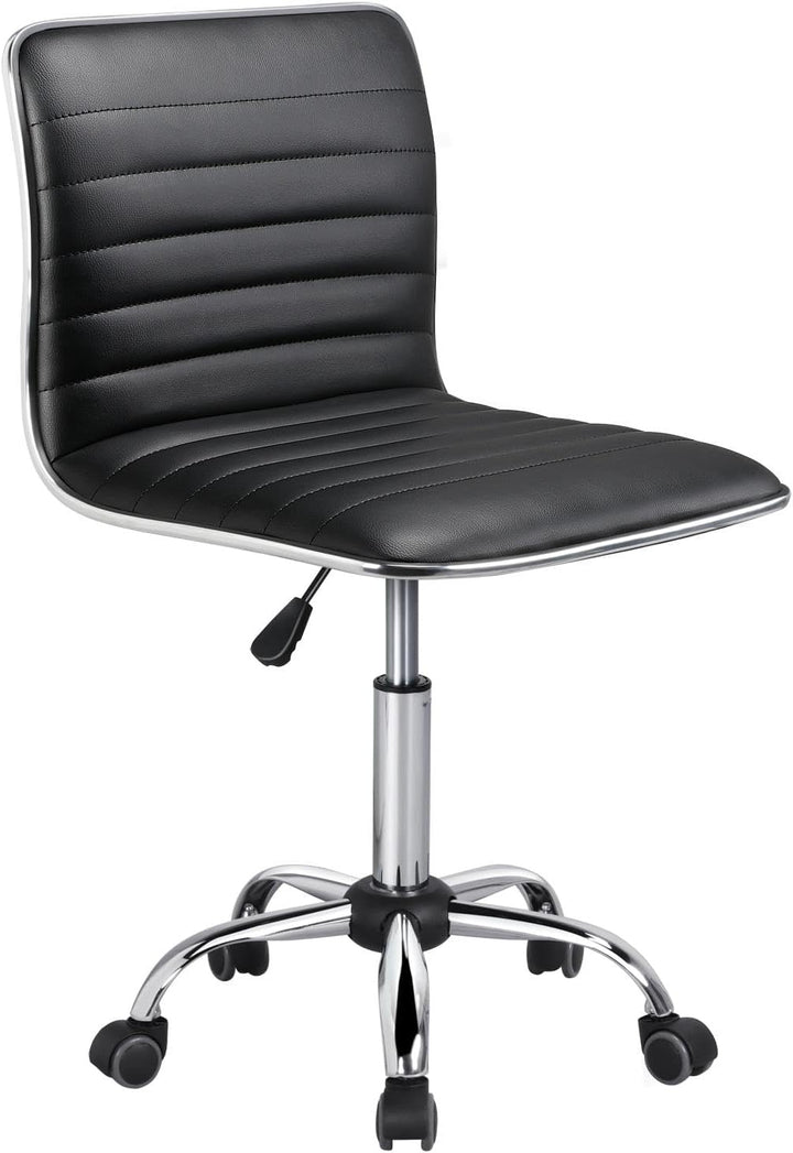 Yaheetech Bürostuhl Drehstuhl ergonomischer Schreibtischstuhl, Drehsessel mit Rollen, ohne Armlehne,