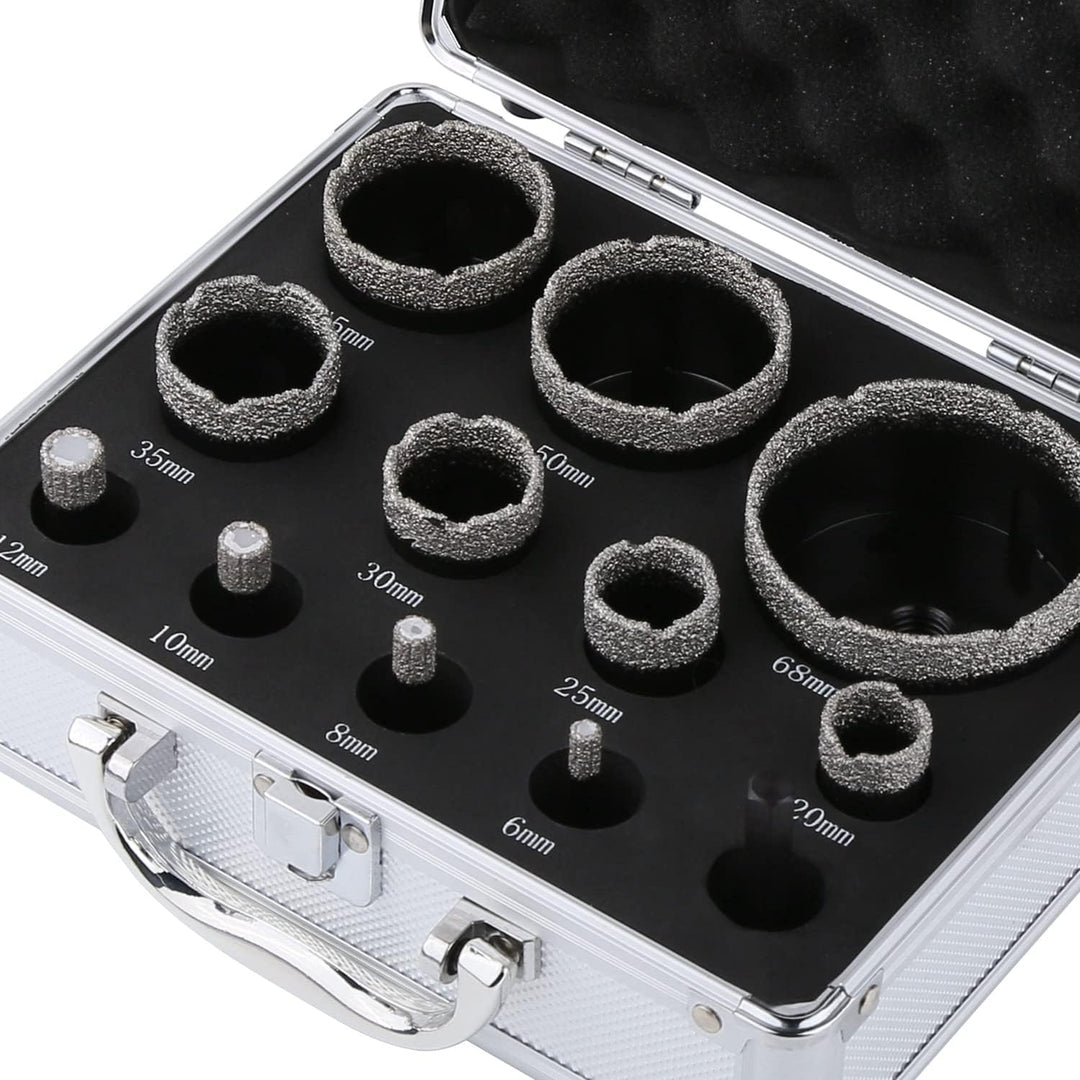 12 Stück/Satz Diamant Kernbohrer Set, 6–68mm M14 Gewinde vakuumgelöteter Winkelschleifer Mauerwerk L
