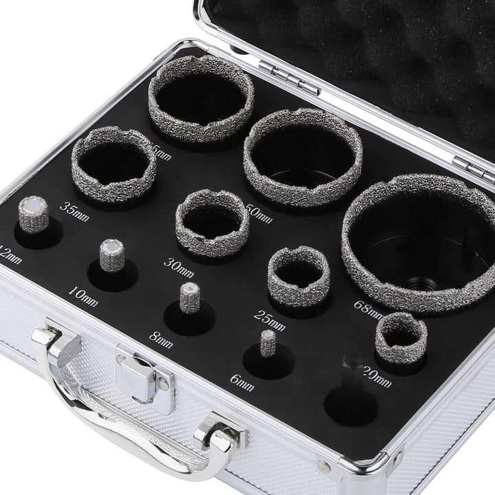 12 Stück/Satz Diamant Kernbohrer Set, 6–68mm M14 Gewinde vakuumgelöteter Winkelschleifer Mauerwerk L