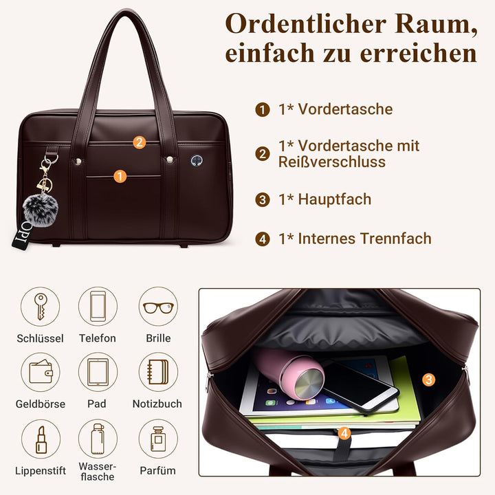 DIRRONA Damen Schultertasche Japanische Schule Handtasche Lässig Kawaii JK Tasche Grosse PU Leder Da