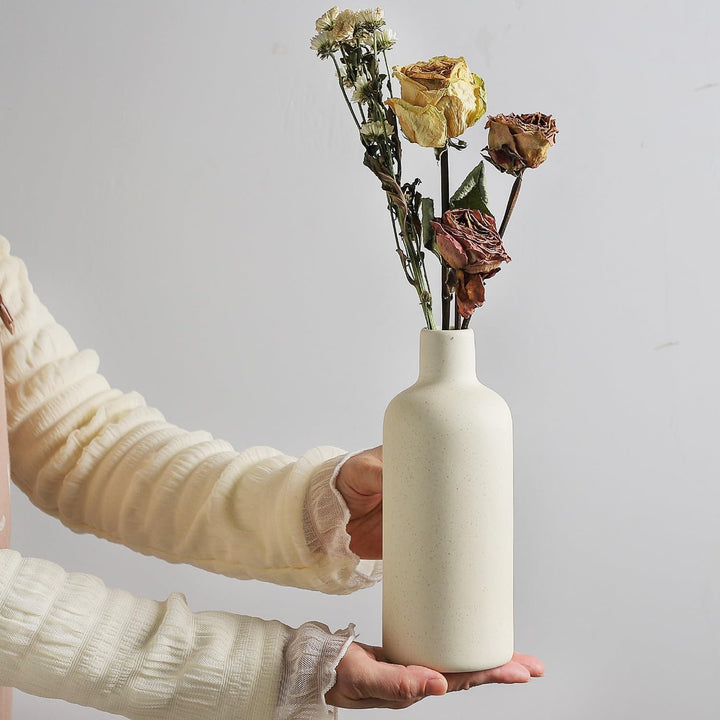 CEMABT Beige Keramik Vase Set-4 Kleine Vasen für Blumen, einzigartige Blumenvasen für Mittelstücke,