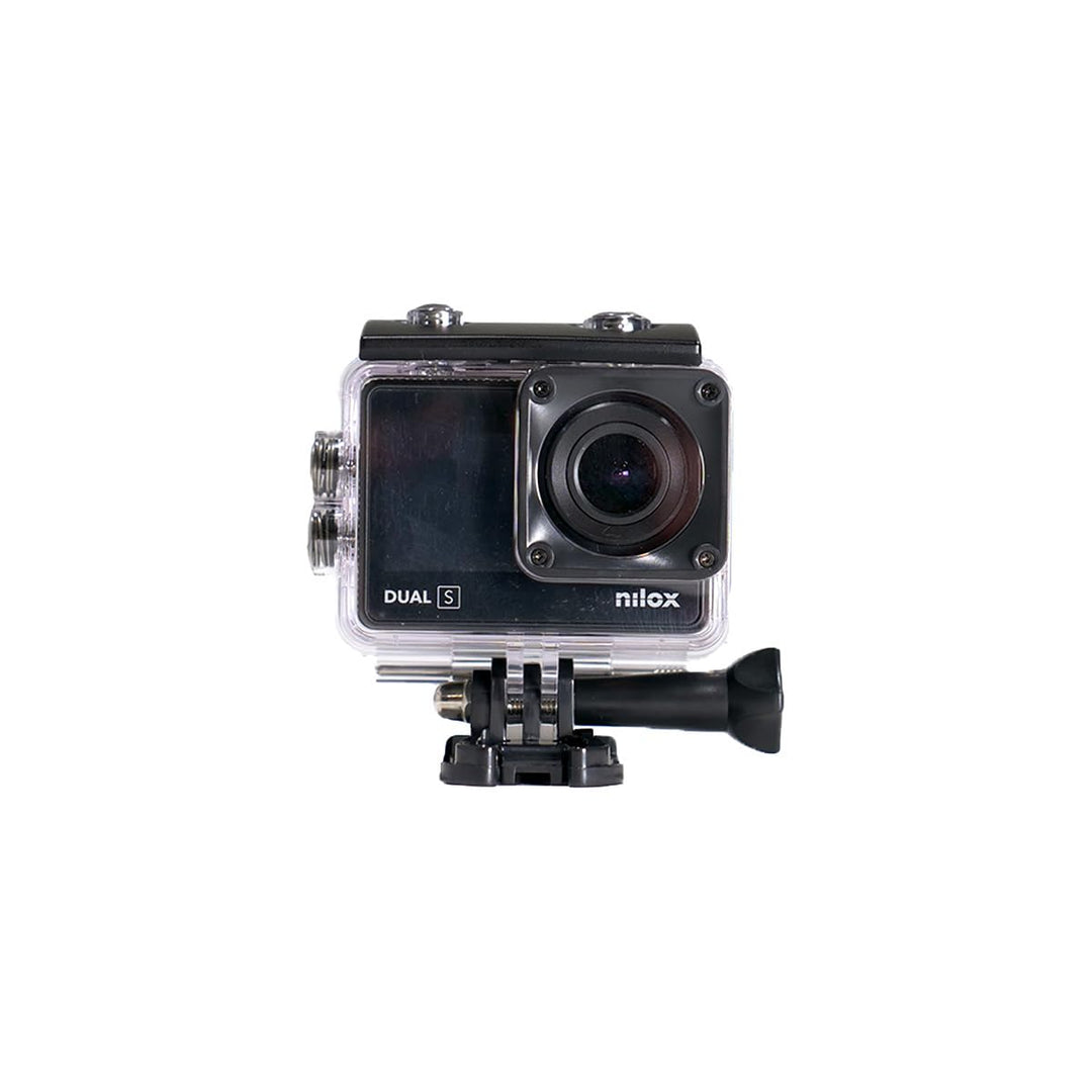 Nilox, Action Cam Dual S, Action-Kamera, Auflösung 4K/60fps, 170° Weitwinkel, Touchscreen hinten, wa