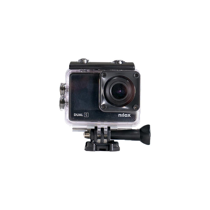 Nilox, Action Cam Dual S, Action-Kamera, Auflösung 4K/60fps, 170° Weitwinkel, Touchscreen hinten, wa