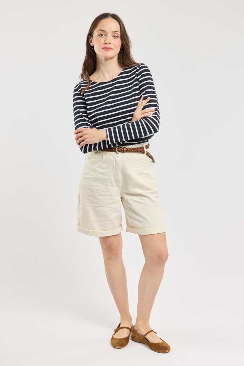 Armor Lux Damen Marinière Plozévet Femme Langarmshirt L Mehrfarbig (Rich Navy/Blanc Bi8), L Mehrfarb