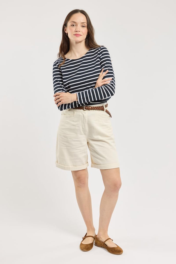 Armor Lux Damen Marinière Plozévet Femme Langarmshirt L Mehrfarbig (Rich Navy/Blanc Bi8), L Mehrfarb