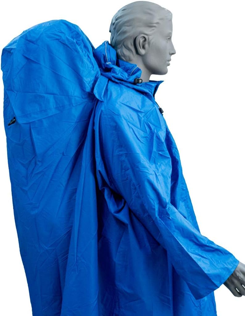 LOWLAND OUTDOOR Rucksackregenponcho, Blau XL, XL