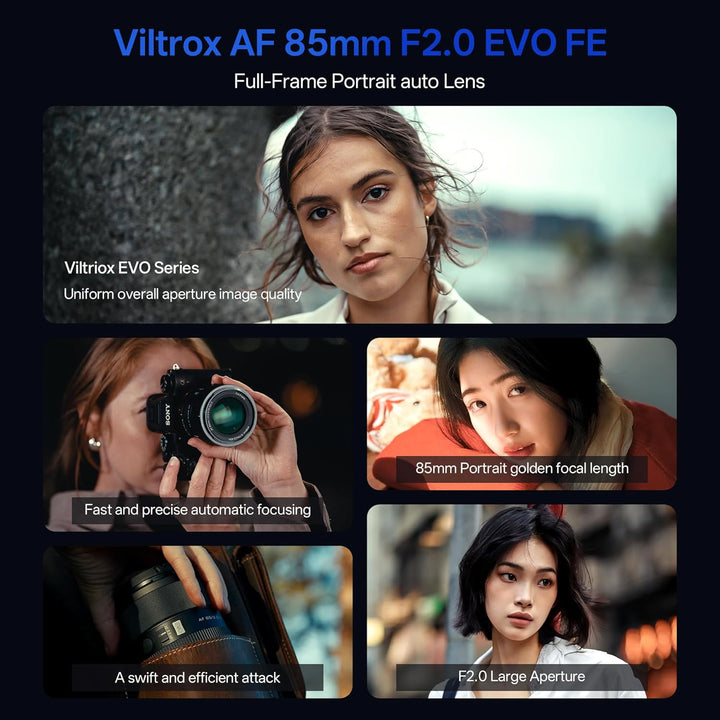 VILTROX AF 85mm F2.0 EVO FE Vollformatobjektiv für Sony E-Mount, 85mm f/2.0 Autofokus-Porträtobjekti
