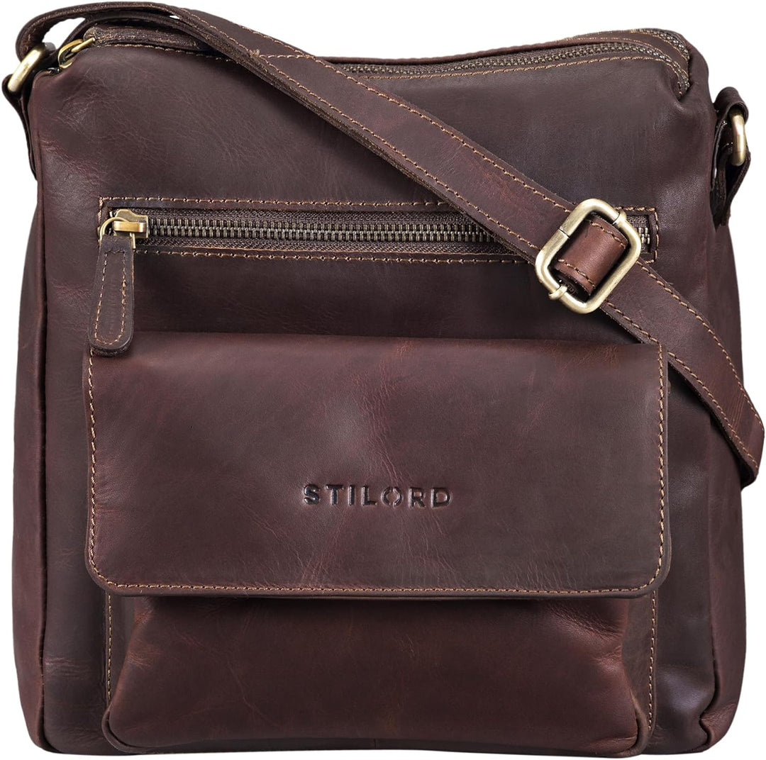STILORD 'Mira' Vintage Umhängetasche für Damen 12,2 Zoll Schultertasche Handtasche Ausgehen Freizeit