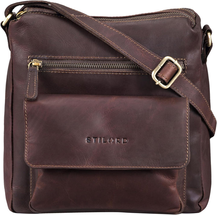 STILORD 'Mira' Vintage Umhängetasche für Damen 12,2 Zoll Schultertasche Handtasche Ausgehen Freizeit