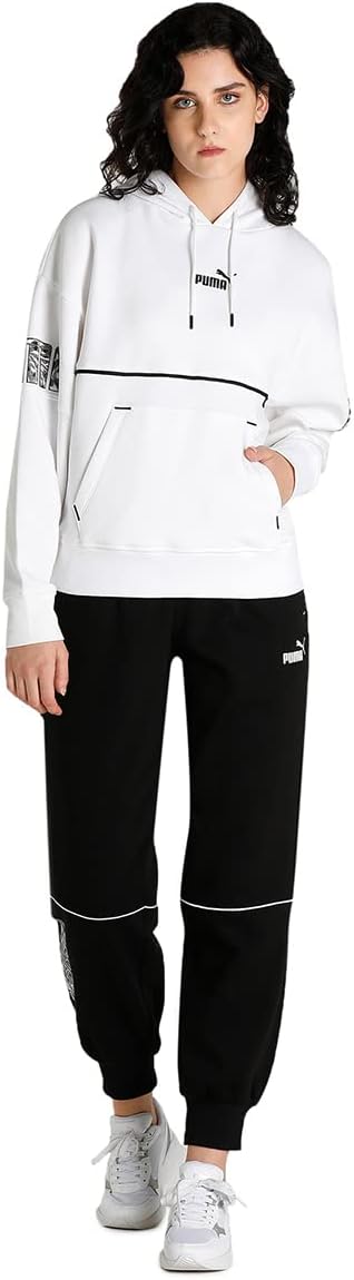 PUMA Damen Power Safari Hoodie FL Sweatshirt S Weiss, S Weiss