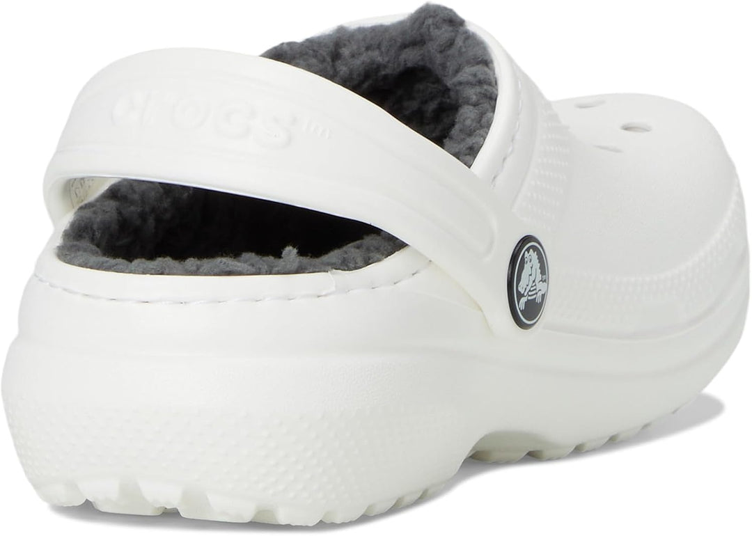 Crocs Unisex Kinder Classic Lined Clog K 23/24 EU Weiss Grau, 23/24 EU Weiß Grau
