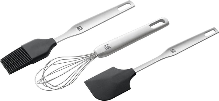 Zwilling Back-Set Twin 3er Set - Edelstahl Backpinsel, Teigschaber, Schneebesen mit Silikon, Küchenu
