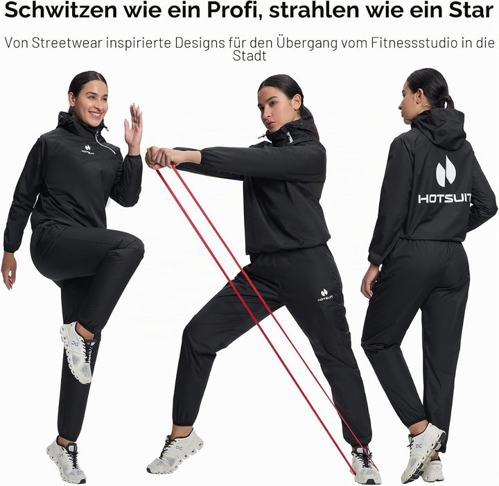 HOTSUIT Saunakostüm für Damen, Hose, Schlankheitsjacke, Fitnessstudio, Sweatshirt, Schweisskleidung,