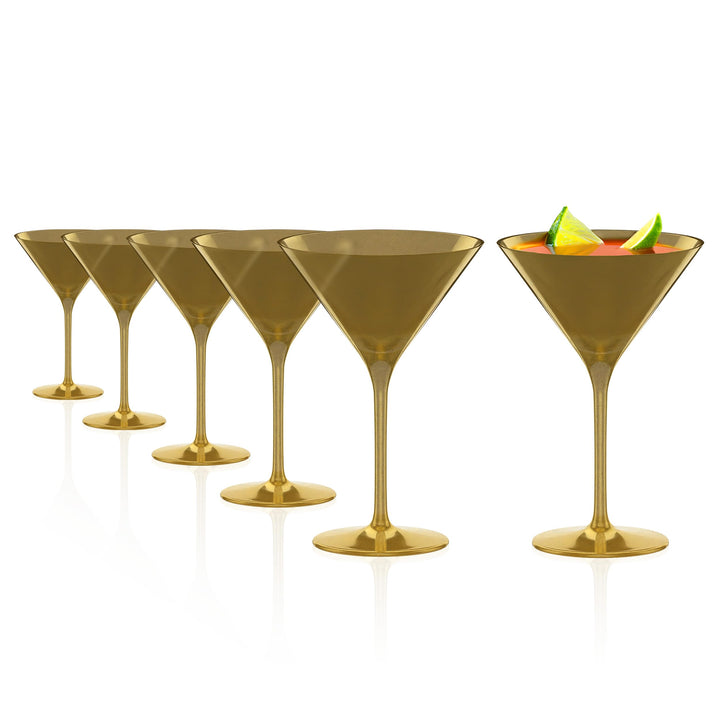 Stölzle Lausitz Cocktailschale Elements 240ml I Martini Gläser 6er Set I gold I Cocktailgläser spülm