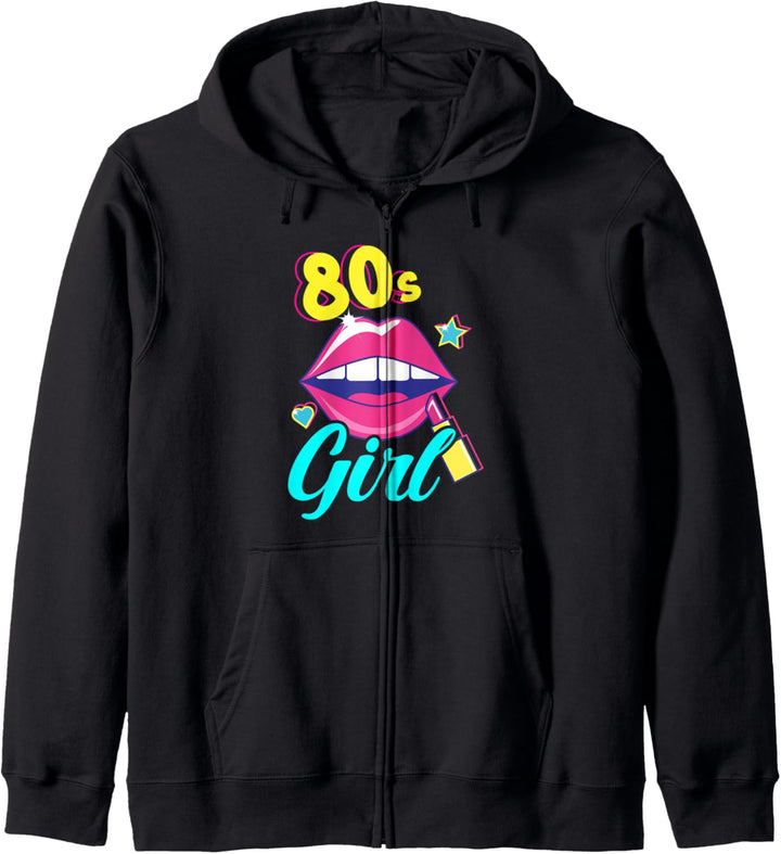 Damen 80's Girl Lustiges 80er Jahre Party Mottoparty Kapuzenjacke