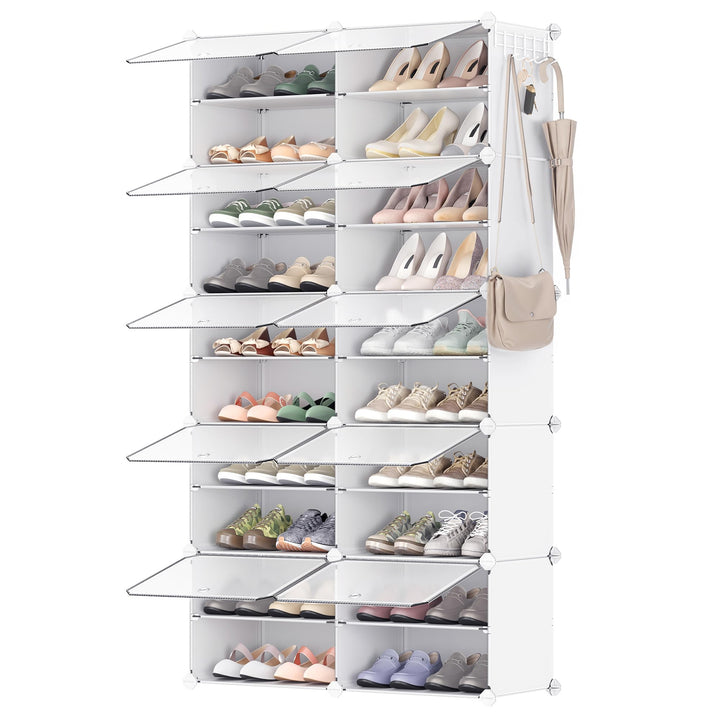 SONGMICS Schuhregal, Schuhschrank mit 10 Fächern, für Garrobe und Eingangsbereich, für bis zu 40 Paa