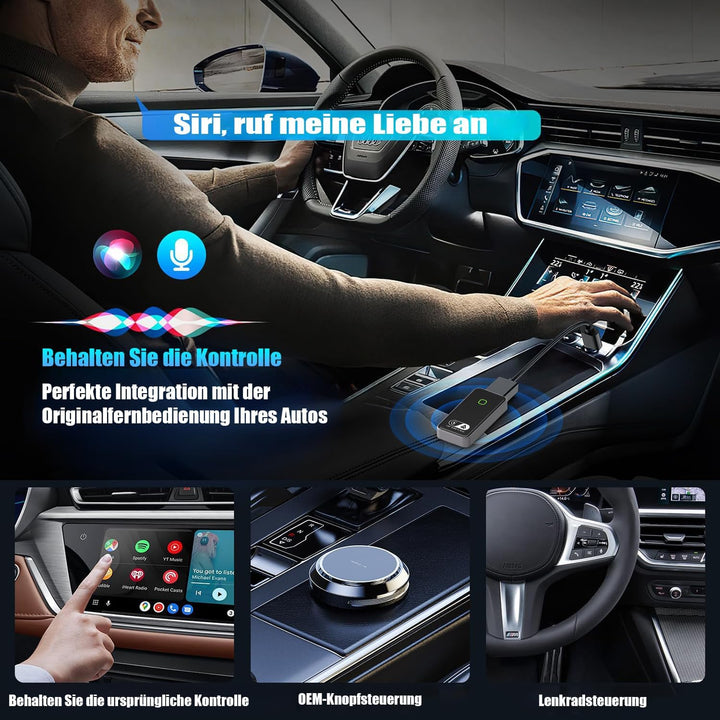 2026 Wireless Android Auto und Carplay Wireless Adapter, 2 in 1 Konvertieren Wired Android Auto/Carp