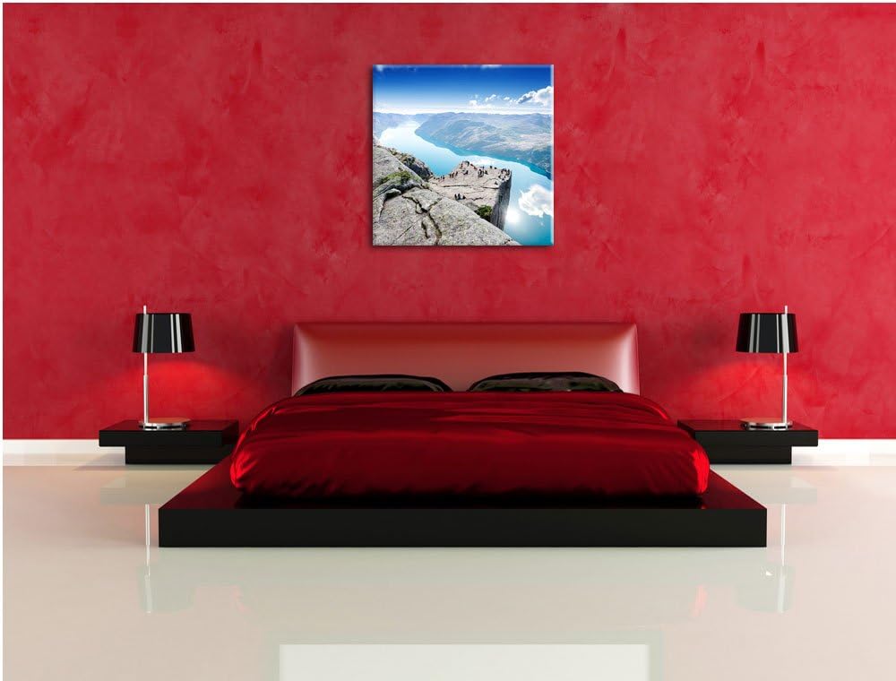 Pixxprint Preikestolen Lysefjord Norwegen als Leinwandbild/Grösse: 70x70 cm/Wandbild/Kunstdruck/fert