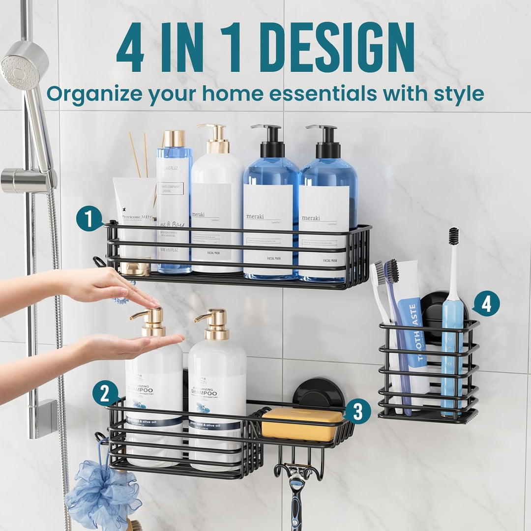 TAILI Duschablage Ohne Bohren Rostfreie Duschregale für die Dusche Grosse Kapazität Bad Organizer Oh