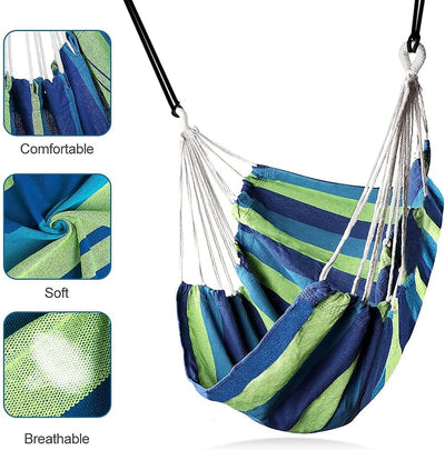 Gohytal Hängesessel Outdoor, Hängestuhl Indoor Grosse Hängematte für Kinder & Erwachsene, 100x130cm