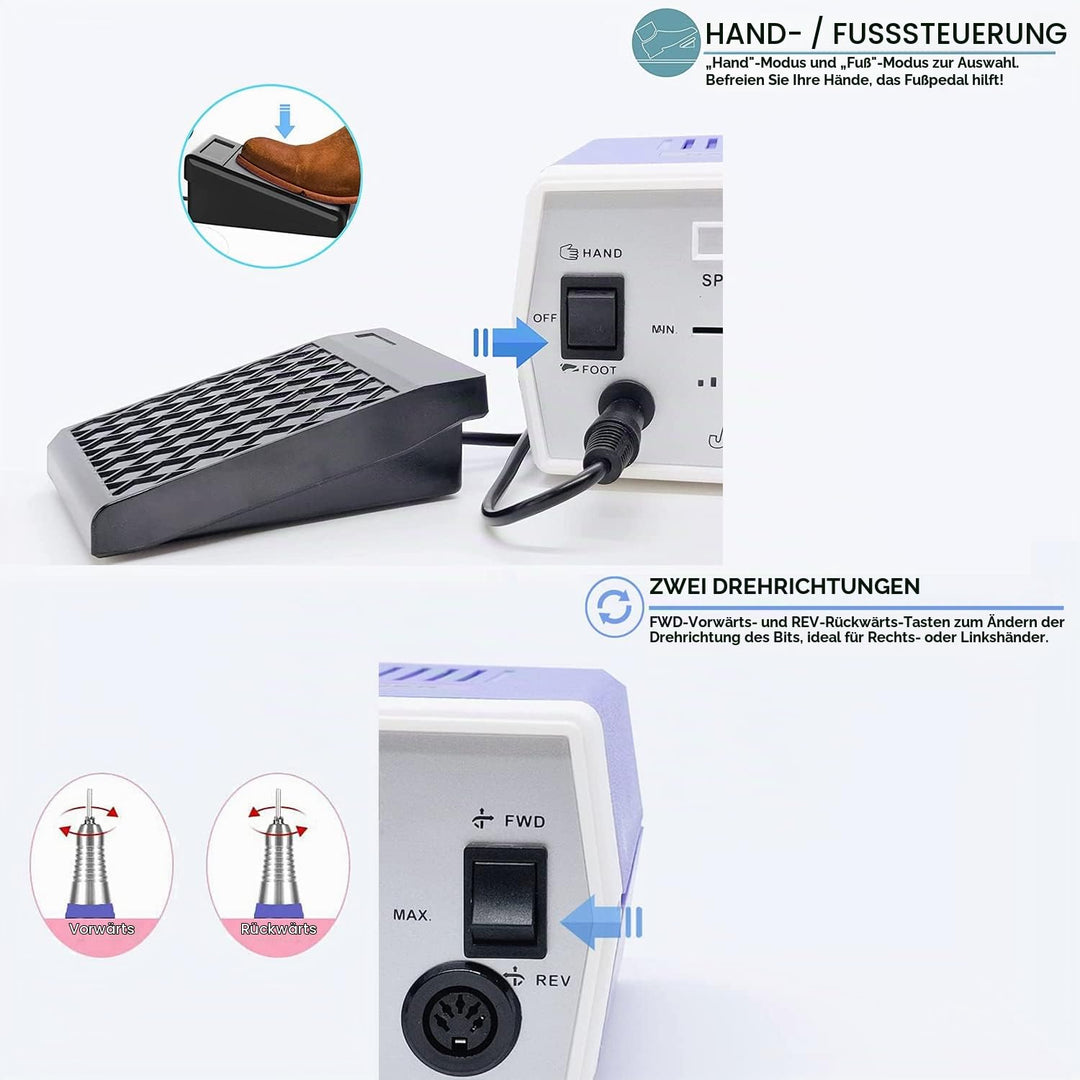Véfaîî® JD700 Nagelfräser Elektrische 30000 U/min Professionelle Nagelfeile Maniküre Pediküre Set Ge