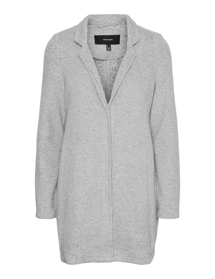 Vero Moda Damen Kurz-Mantel Brushedkatrine mit Stehkragen XS Light Grey Melange/Detail:melange, XS L