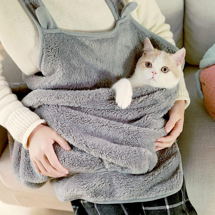 Pet Cat Sling, Polyesterfaser, Warmer, bequemer, tragbarer Pet Carrier Sling mit einziehbarem Seil f