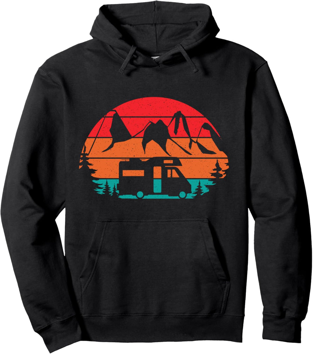 Camping Wohnmobil Retro Vintage Wohnmobil Wald Pullover Hoodie