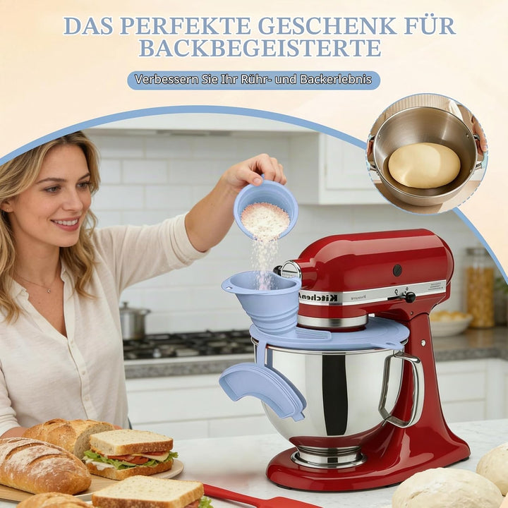 Mixer Mehl Trichter Spritzschutz Kompatibel mit KitchenAid 3-in-1 Standmixer Zubehör mit faltbarem M