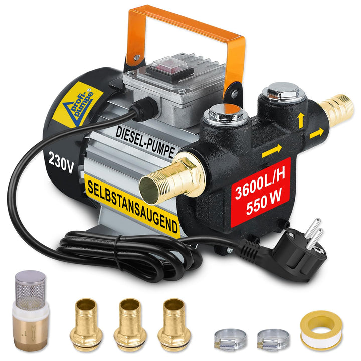 AMUR DIESELPUMPE HEIZÖLPUMPE ÖLPUMPE Biodiesel SELBSTANSAUGEND Diesel Set Standard-4 ELEKTRISCHE 230