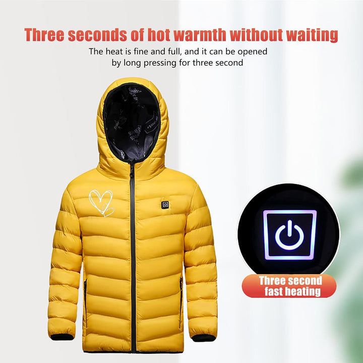 Battnot Elektrische Heizjacke Kinder Beheizbare Jacke USB Wärmejacke mit 3 Heizstufen, Beheizbare Ka