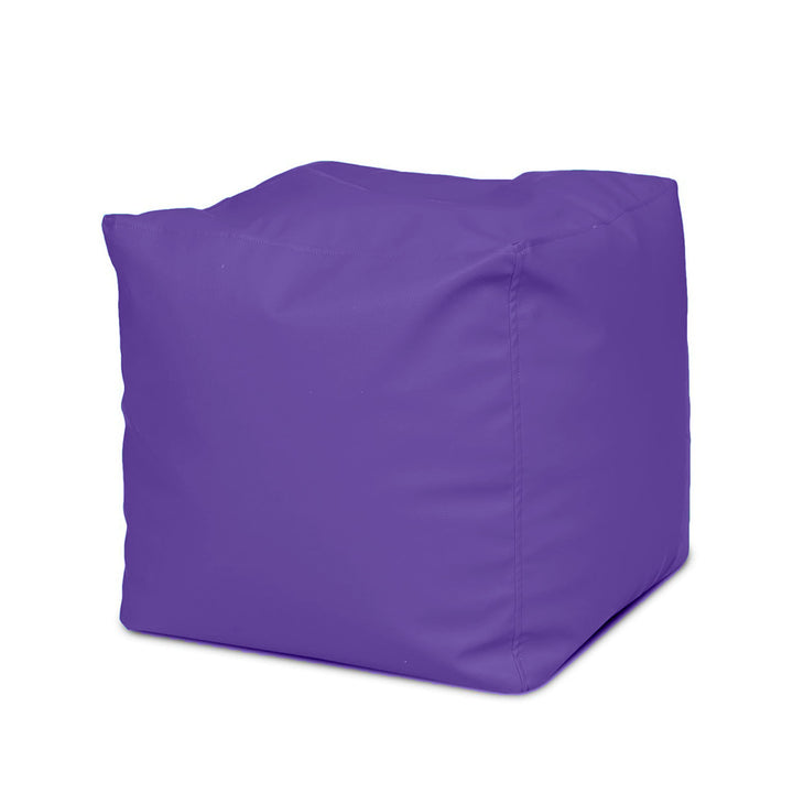 Ecopuf® Cube S Sitzpouf Quadratischer Hocker Kunstleder Sitzhocker voll mit Styroporkugeln - Puff 37