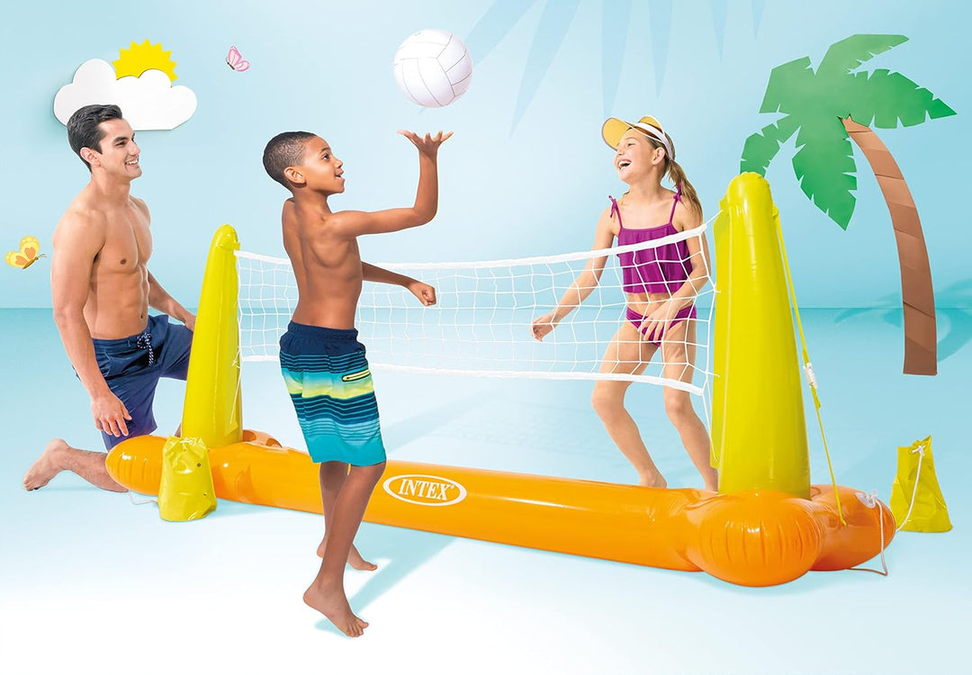 Intex Fun Goals Game - Aufblasbares Wasserballspiel - Wasserballnetz - 140 x 89 x 81 cm & Pool Volle