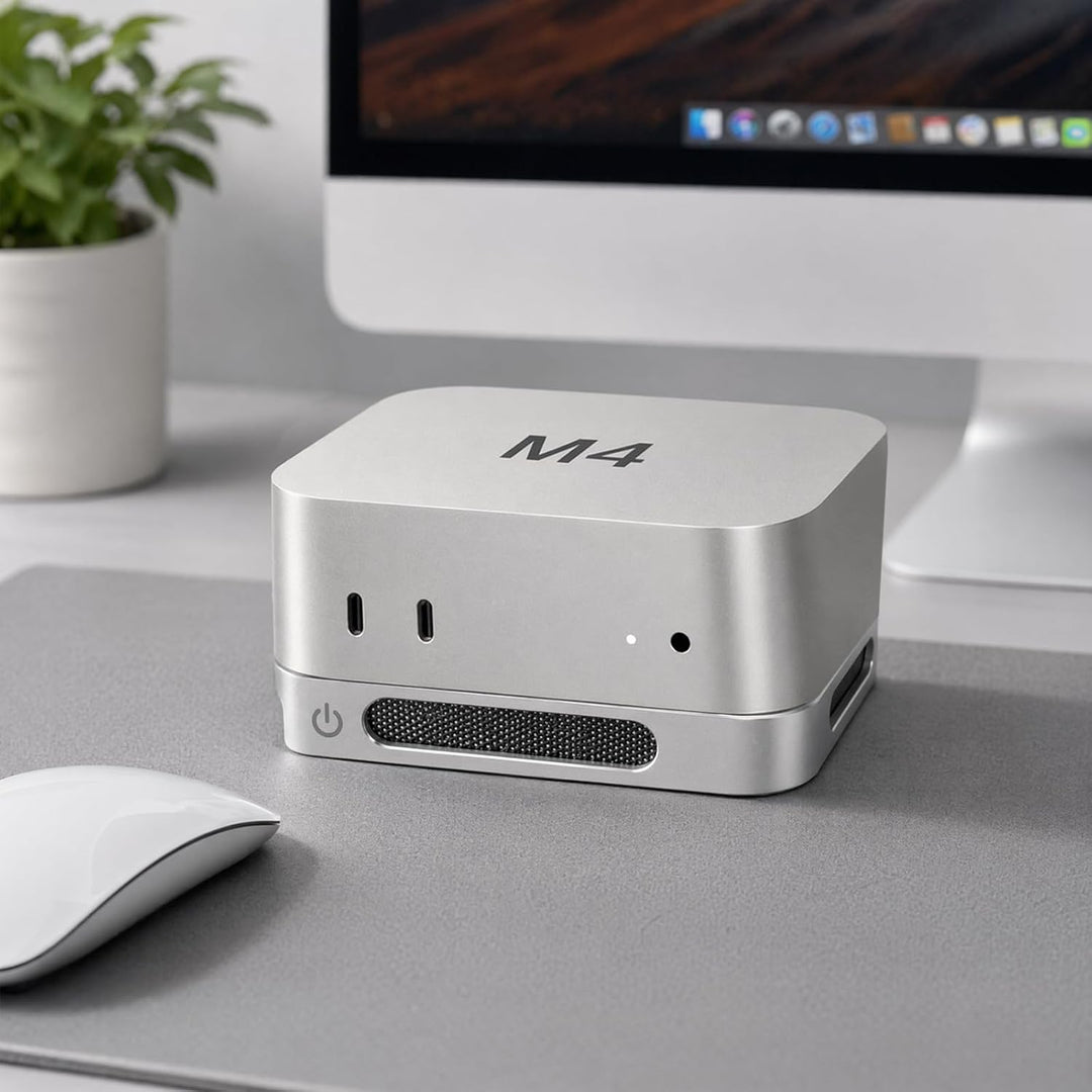 Aluminium Ständer für Mac mini M4/M4 Pro, Mac mini M4 Ständer, Rutschfestem &amp; Stabilem Stand, Belüft